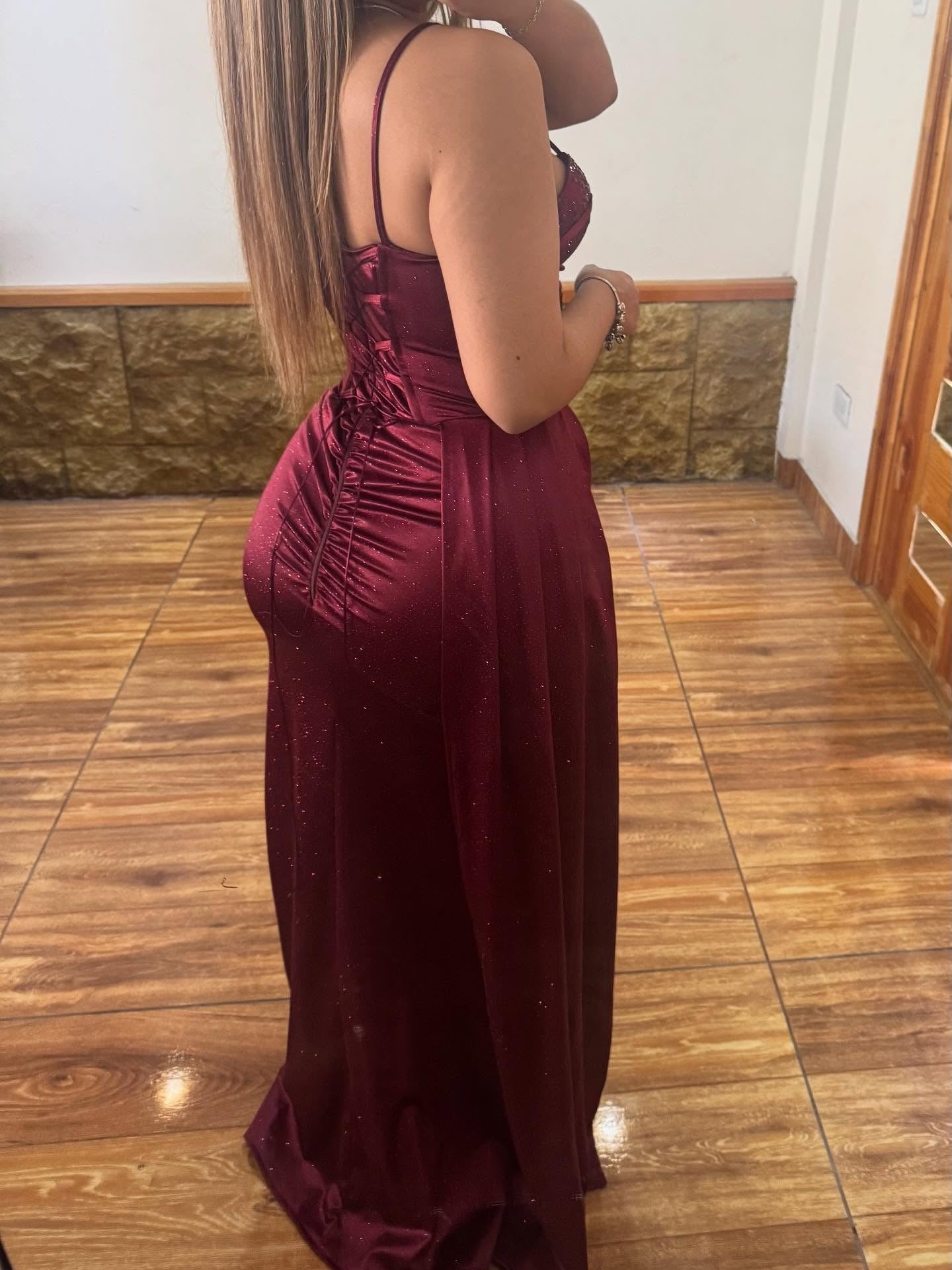 Sweetheart Corset Satin Beaded Prom Dresses Long Strapless Evening Gowns