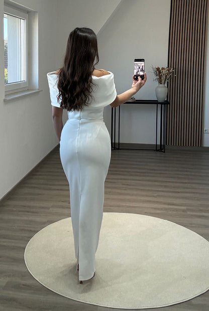 Sheah Spaghetti Straps Square Ruched Evening Dress