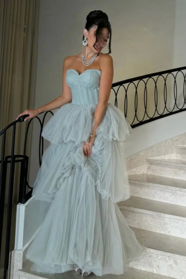 Tulle Strapless Multi-layered Evening Dress ZT0418