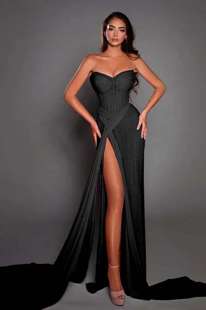 Gorgeous Pink Sweetheart Split Summer Prom Dress