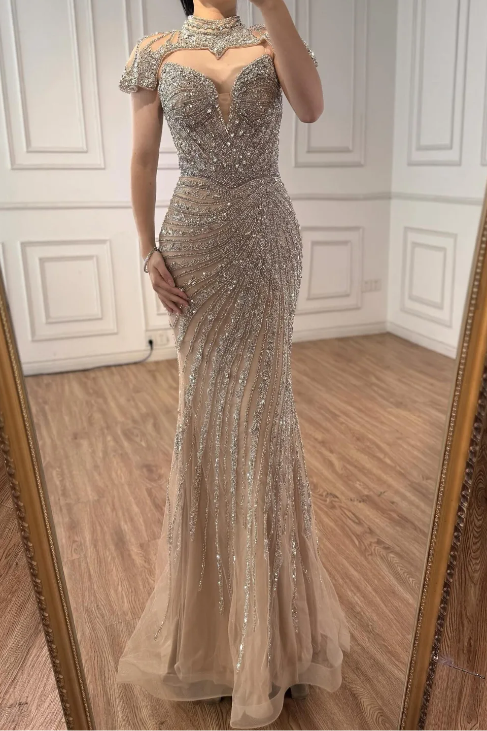 Charming Sleeveless Long Mermaid Prom Dress With Beading Vest