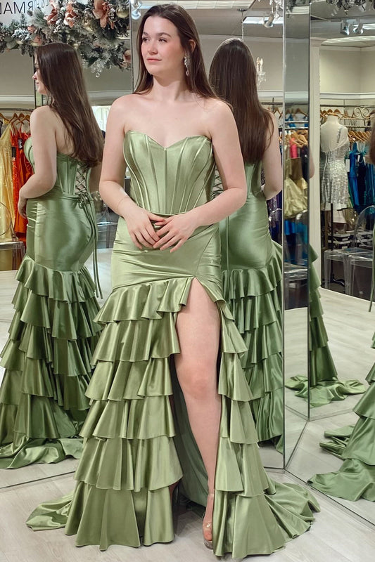 Sweetheart Satin Women's Prom Dresses Long Mermaid Evening Dresses