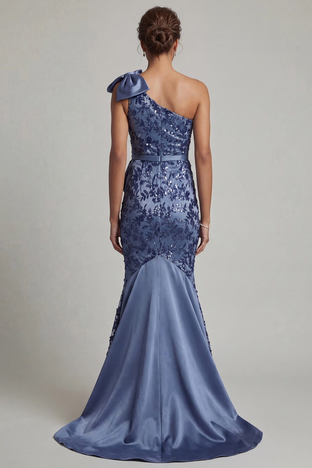 One Shoulder Mermaid Sequin Long Mother of the Bride Dress