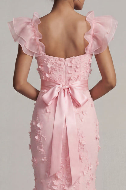 Mermaid Ruffle Sleeves Long Evening Dress