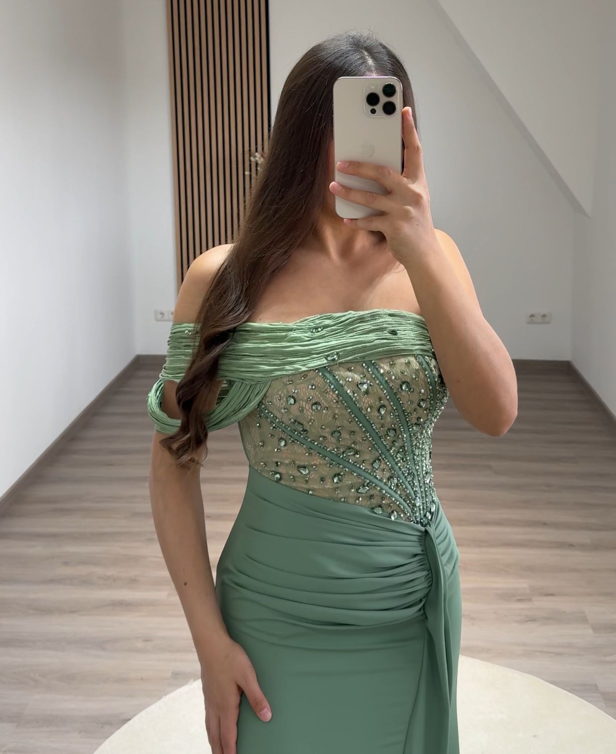 Charming A-Line Spaghetti Straps Square Appliques Evening Dress