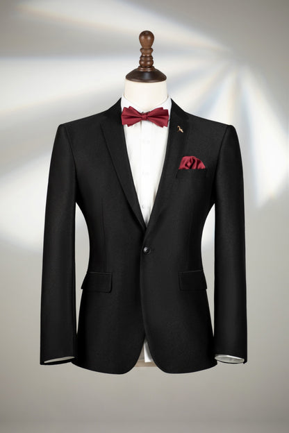 Stylish Black Prom Suit Slim Fit One Button Peaked Lapel Three Pieces