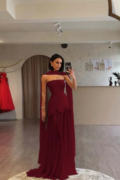 Ivory Strapless Pearls Spliced Prom Dress ZT0685