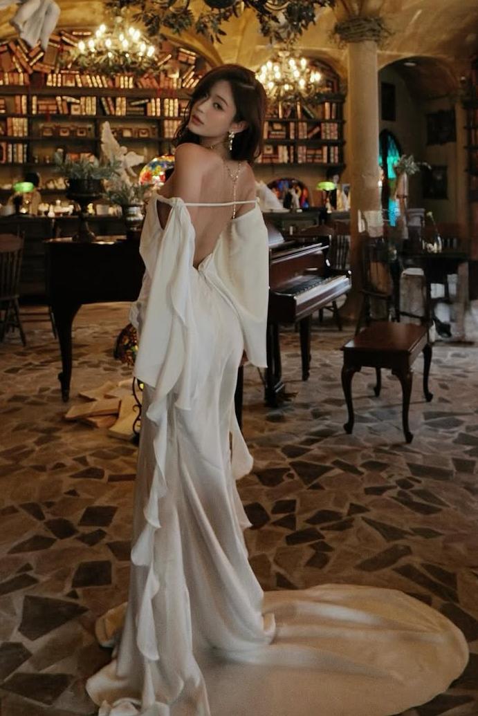 Backless Sleeveless Long Mermaid Prom Dress With Pleated