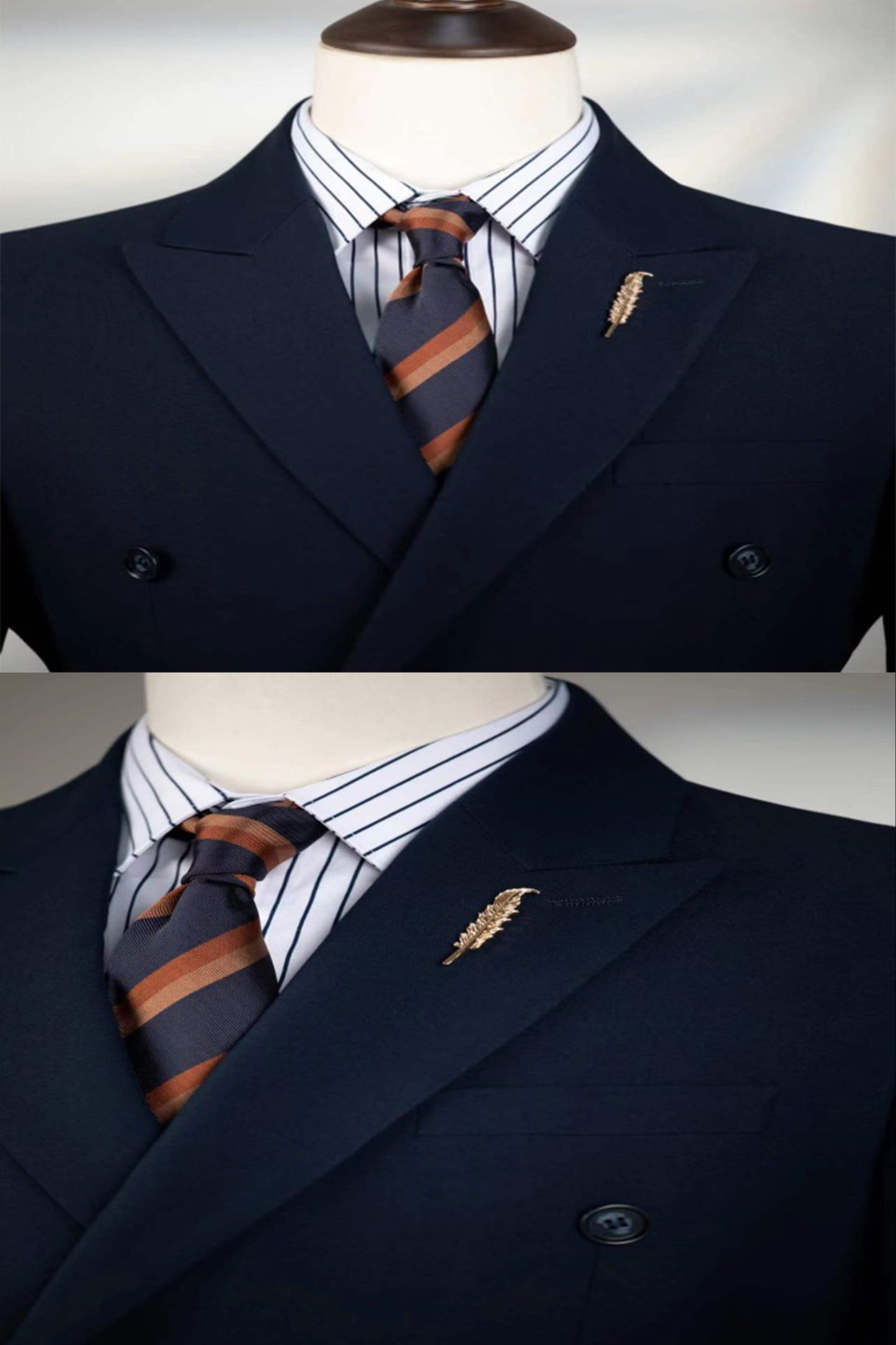 Stylish Black Prom Suit Slim Fit Double Breasted Peaked Lapel Three Pieces