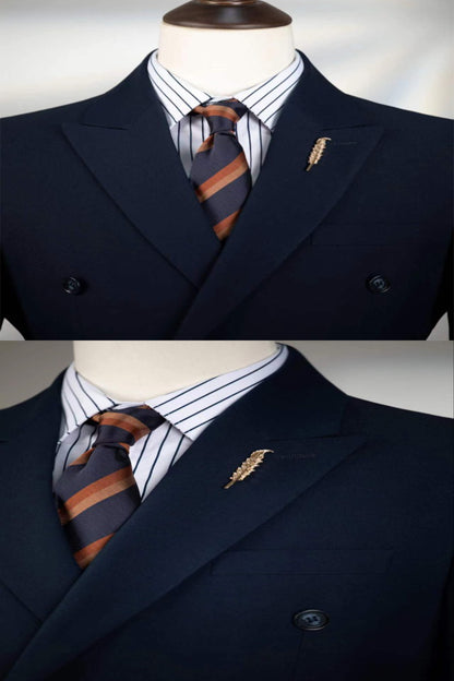 Stylish Black Prom Suit Slim Fit Double Breasted Peaked Lapel Three Pieces