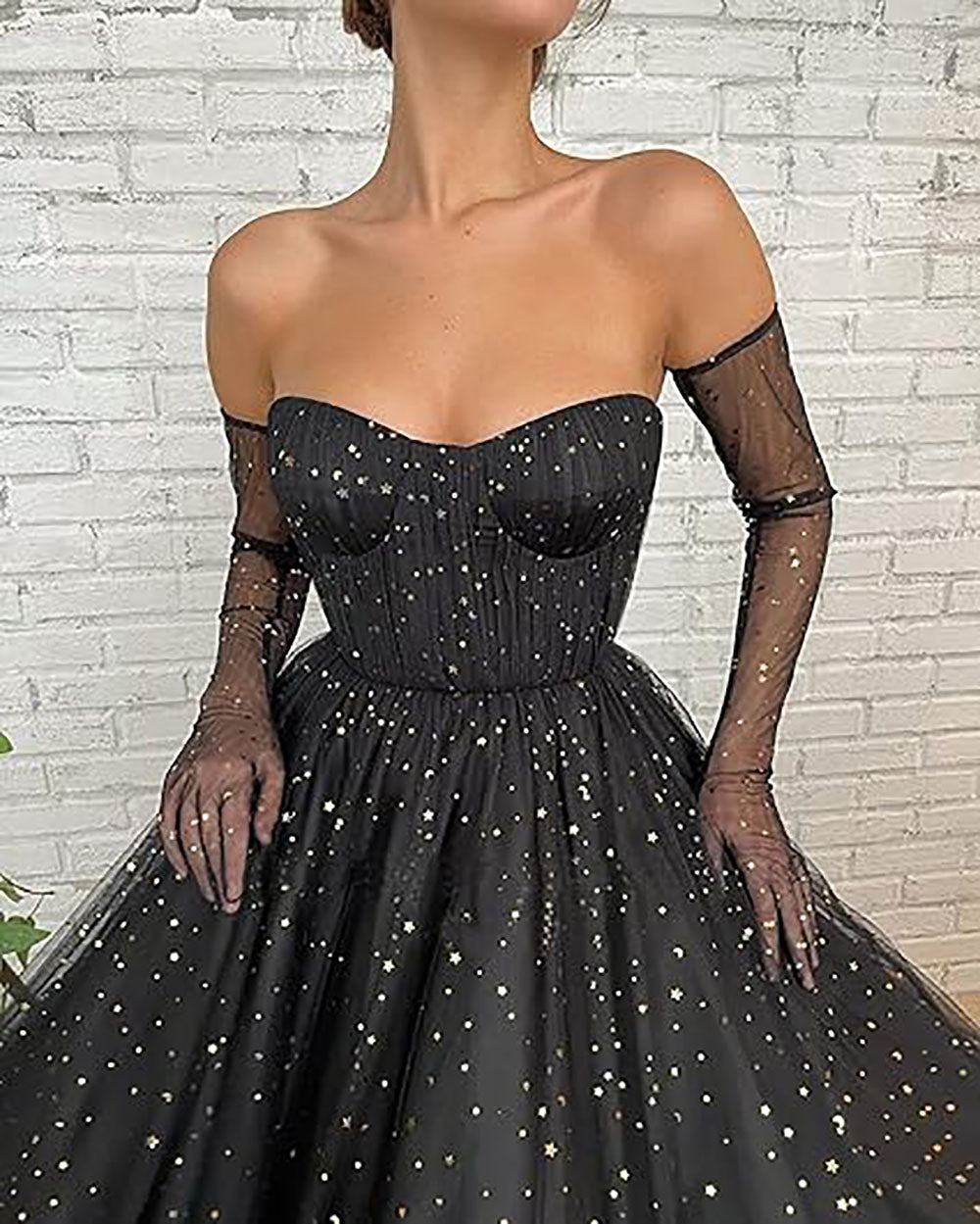 Sweetheart Neck A-Line Formal Party Dress with Long Cape Sleeves