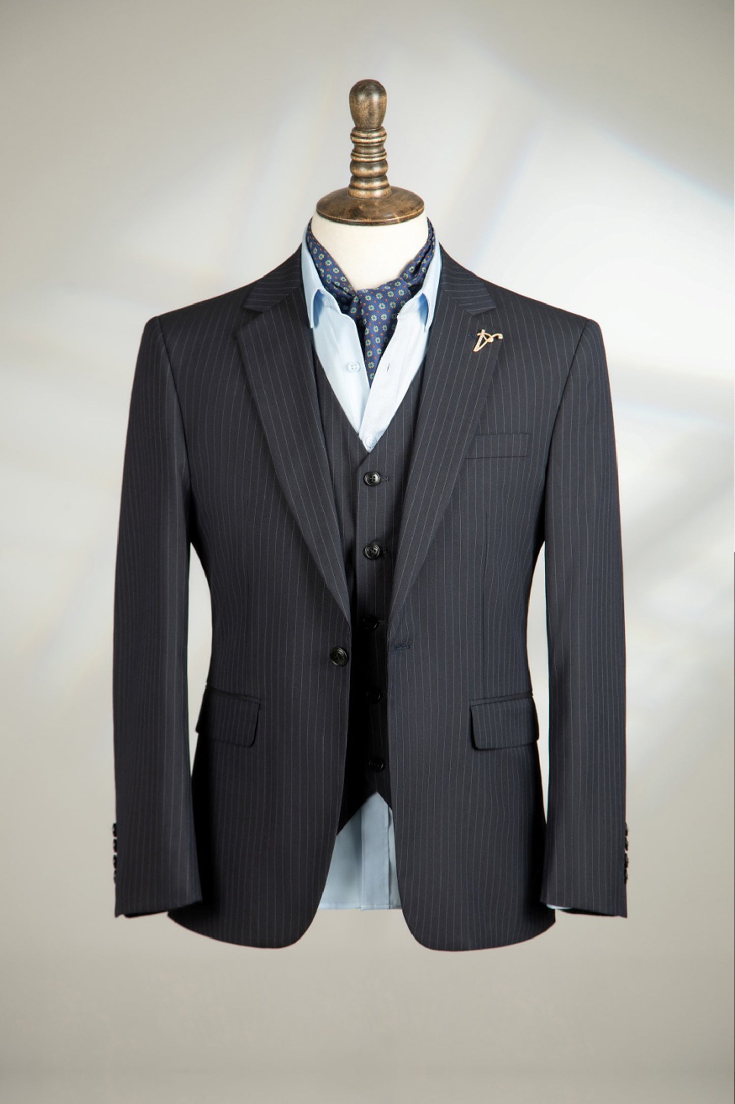 Prom Suit With Flap One Button Notched Lapel  Three Pieces Striped