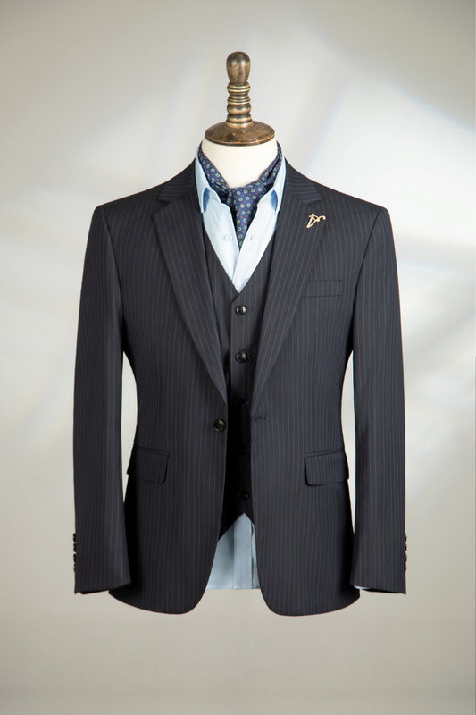Prom Suit With Flap One Button Notched Lapel  Three Pieces Striped