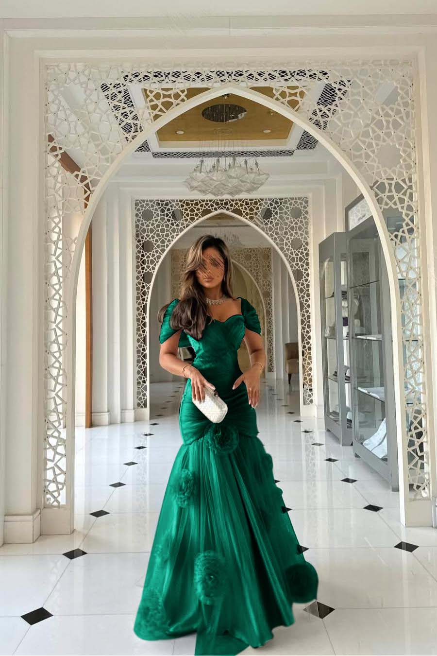 Sweetheart Short Sleeves Long Mermaid Prom Dress With Pleated