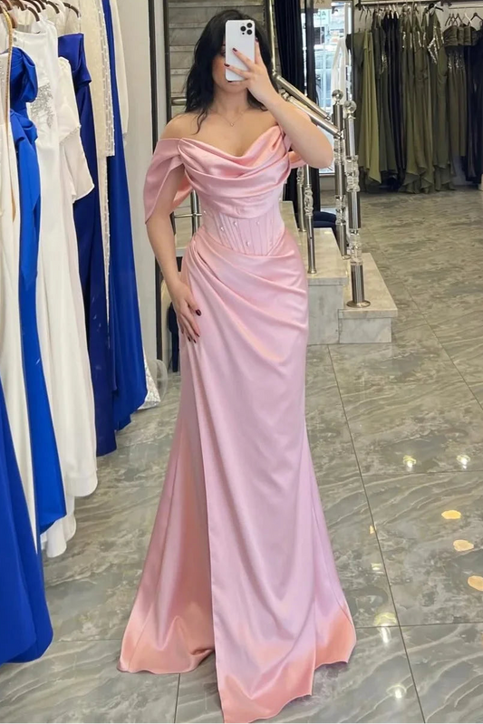 Elegant Off-The-Shoulder Sleeveless Long Mermaid Prom Dress