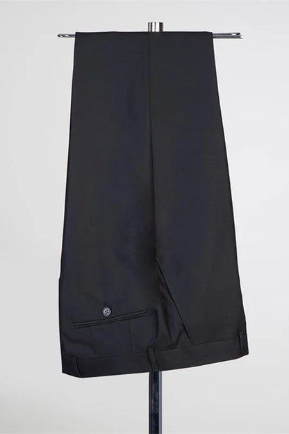 Formal Black Business Bespoke Prom Suit Gentle Peaked Lapel For Man