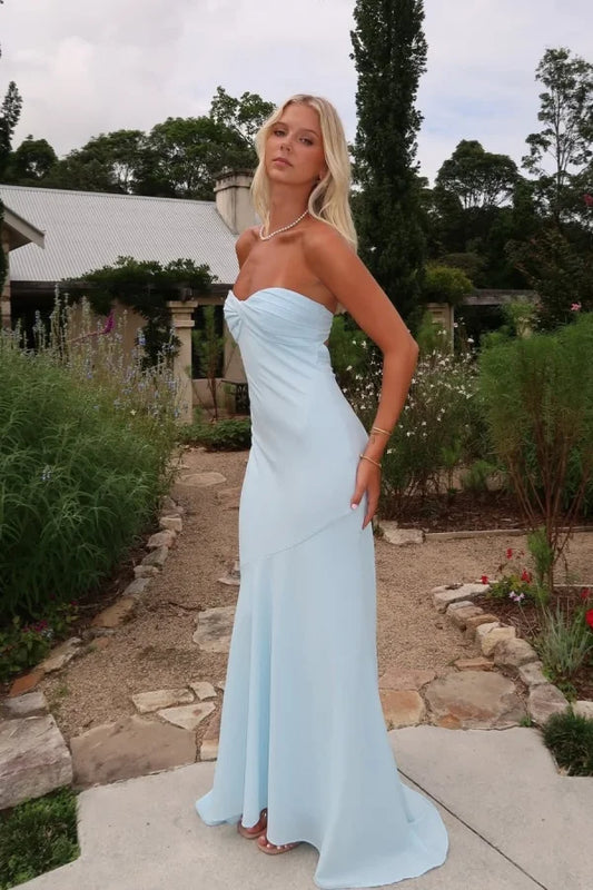 Baby Blue Strapless Sweetheart Summer Prom Dress ZT0672
