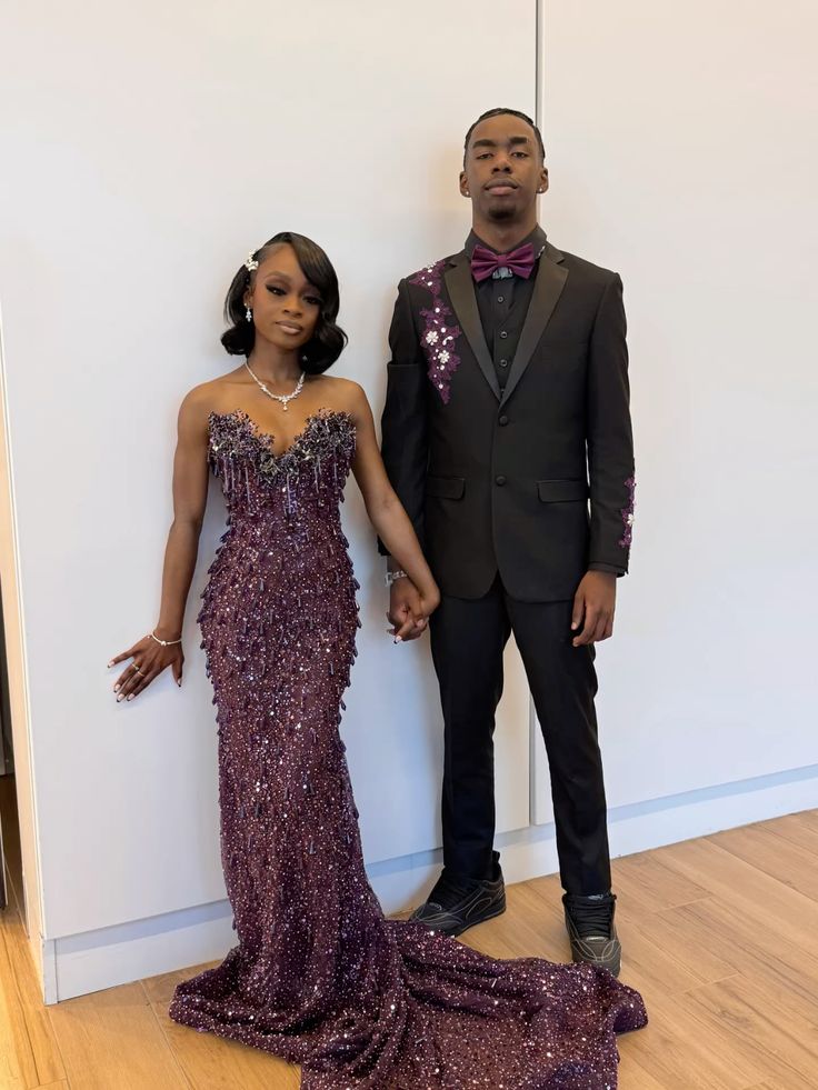 Mermaid Sweetheart Grape Sequins Prom Dresses With Beads