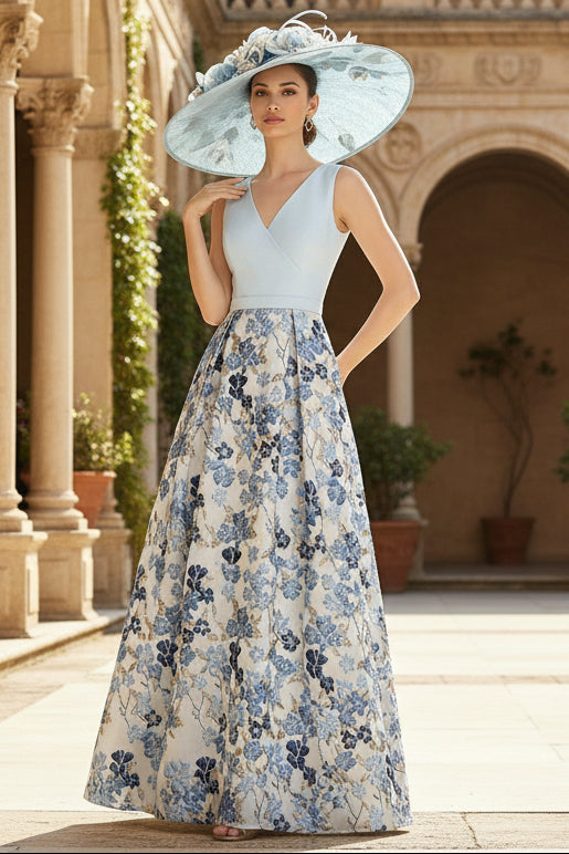 Princess  Elegant Evening Gown Jacquard Floral Dress
