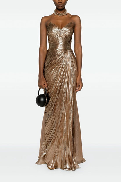 Gorgeous Long Sweetheart Sleeveless Prom Dress With Pleated