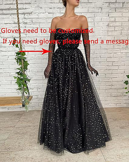 Sweetheart Neck A-Line Formal Party Dress with Long Cape Sleeves