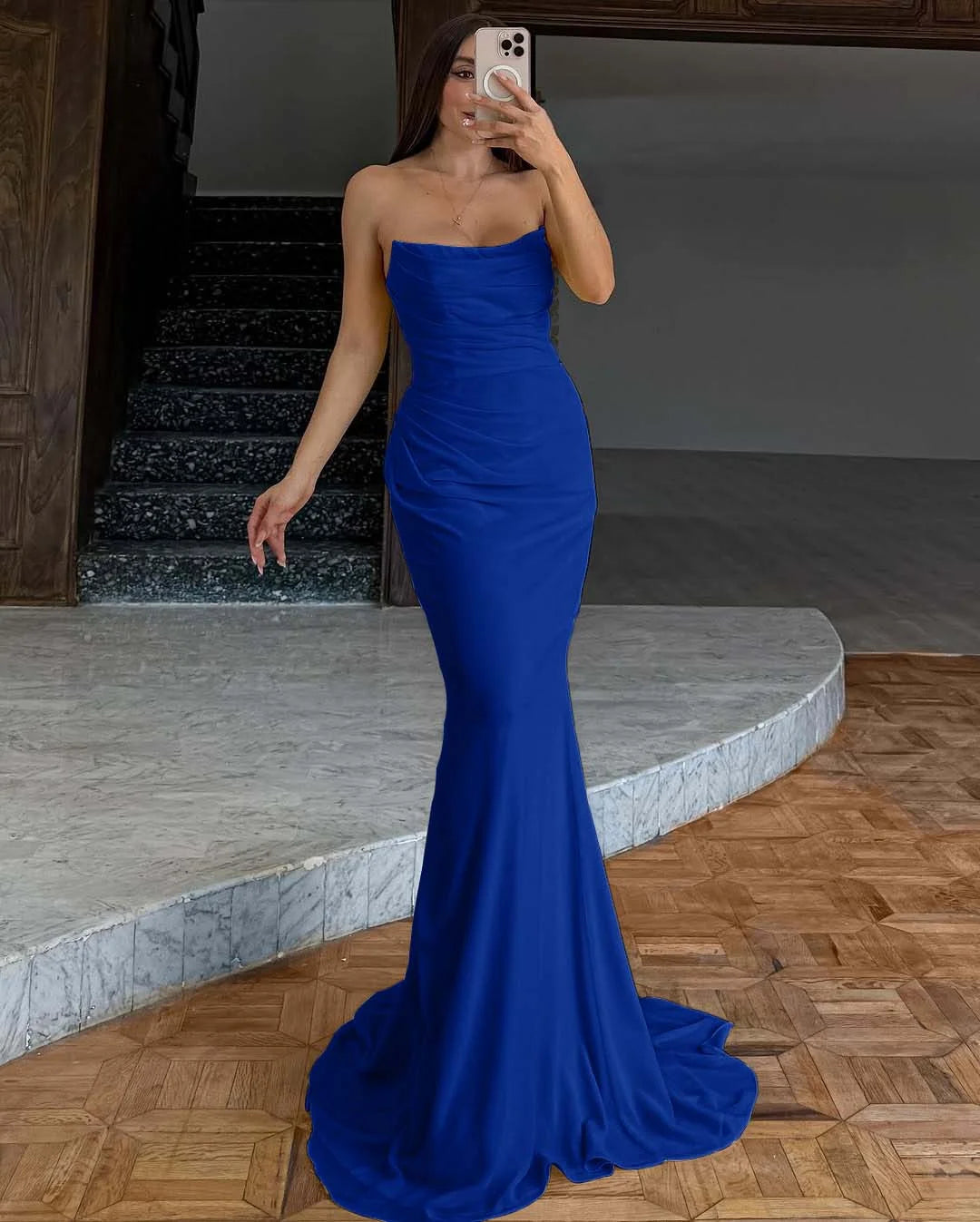 Elegant Yellow Chiffon Mermaid Long Prom Dress ZT0735