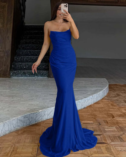 Elegant Yellow Chiffon Mermaid Long Prom Dress ZT0735