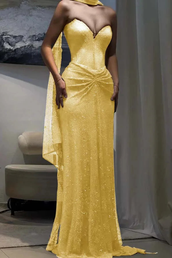 Dark Blue Sweetheart Sheath Strapless Prom Dress ZT0704