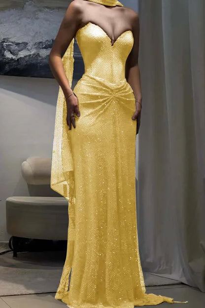 Dark Blue Sweetheart Sheath Strapless Prom Dress ZT0704