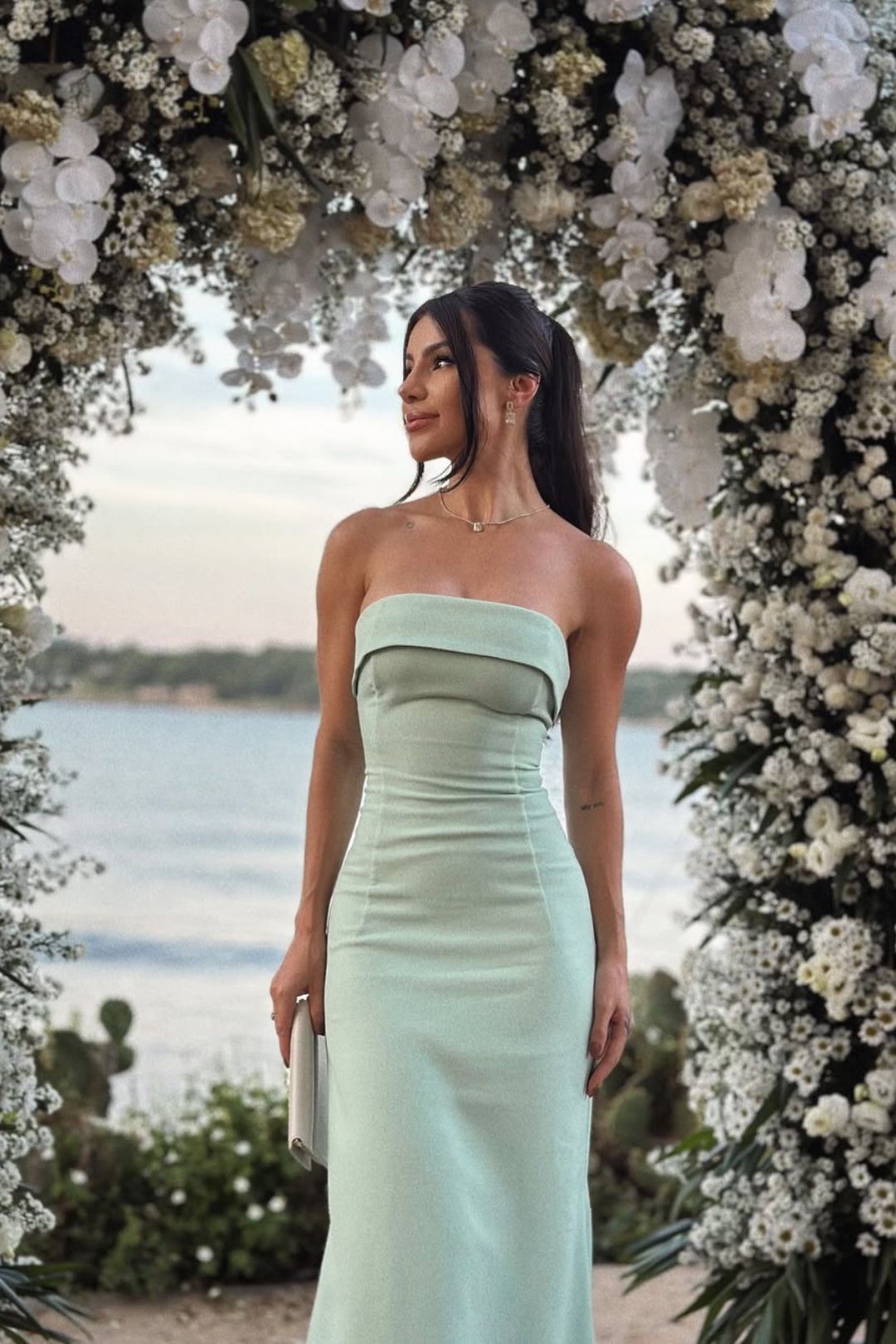 Elegant Mermaid Strapless Mint Green Sleeveless Prom Dress