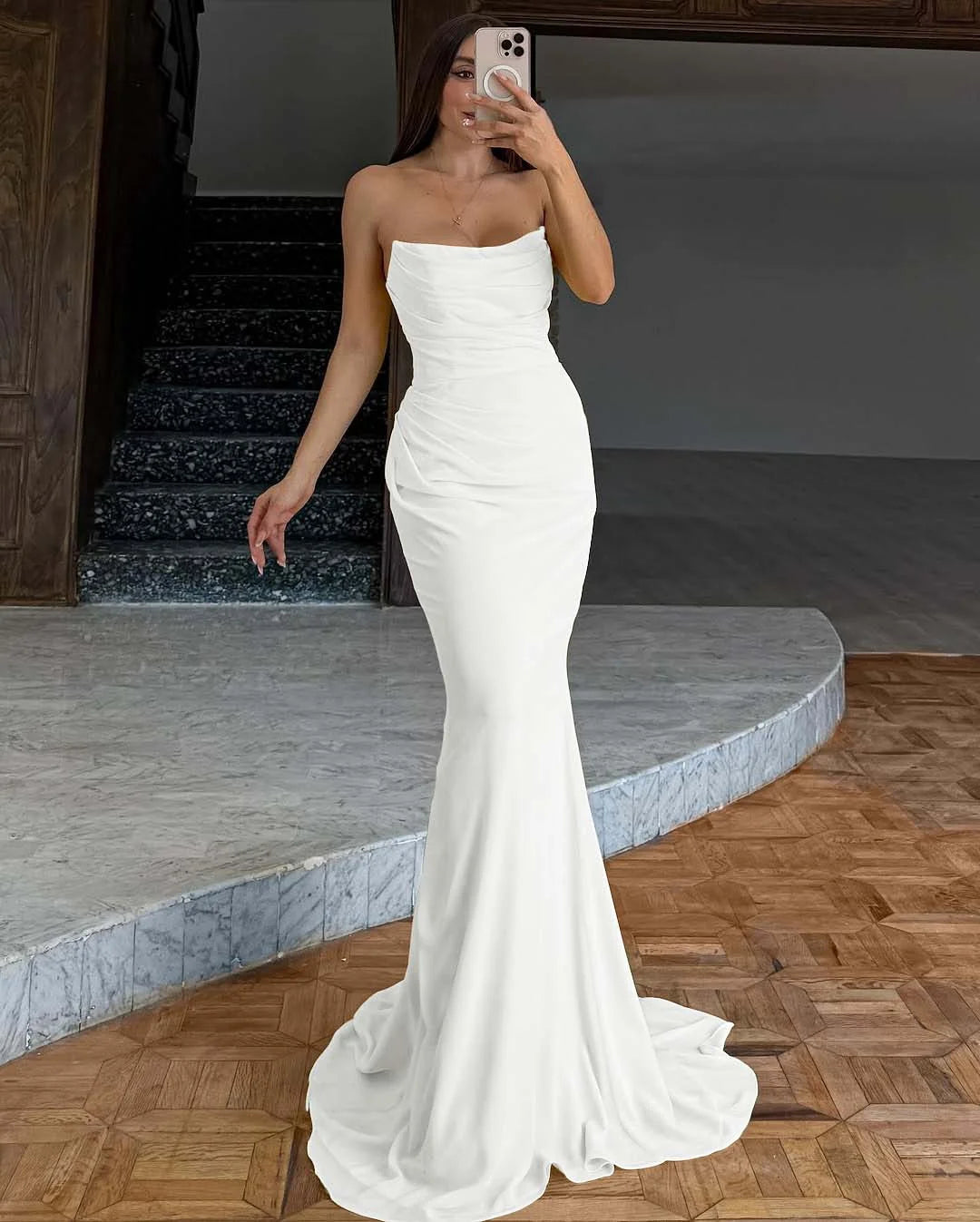 Elegant Yellow Chiffon Mermaid Long Prom Dress ZT0735