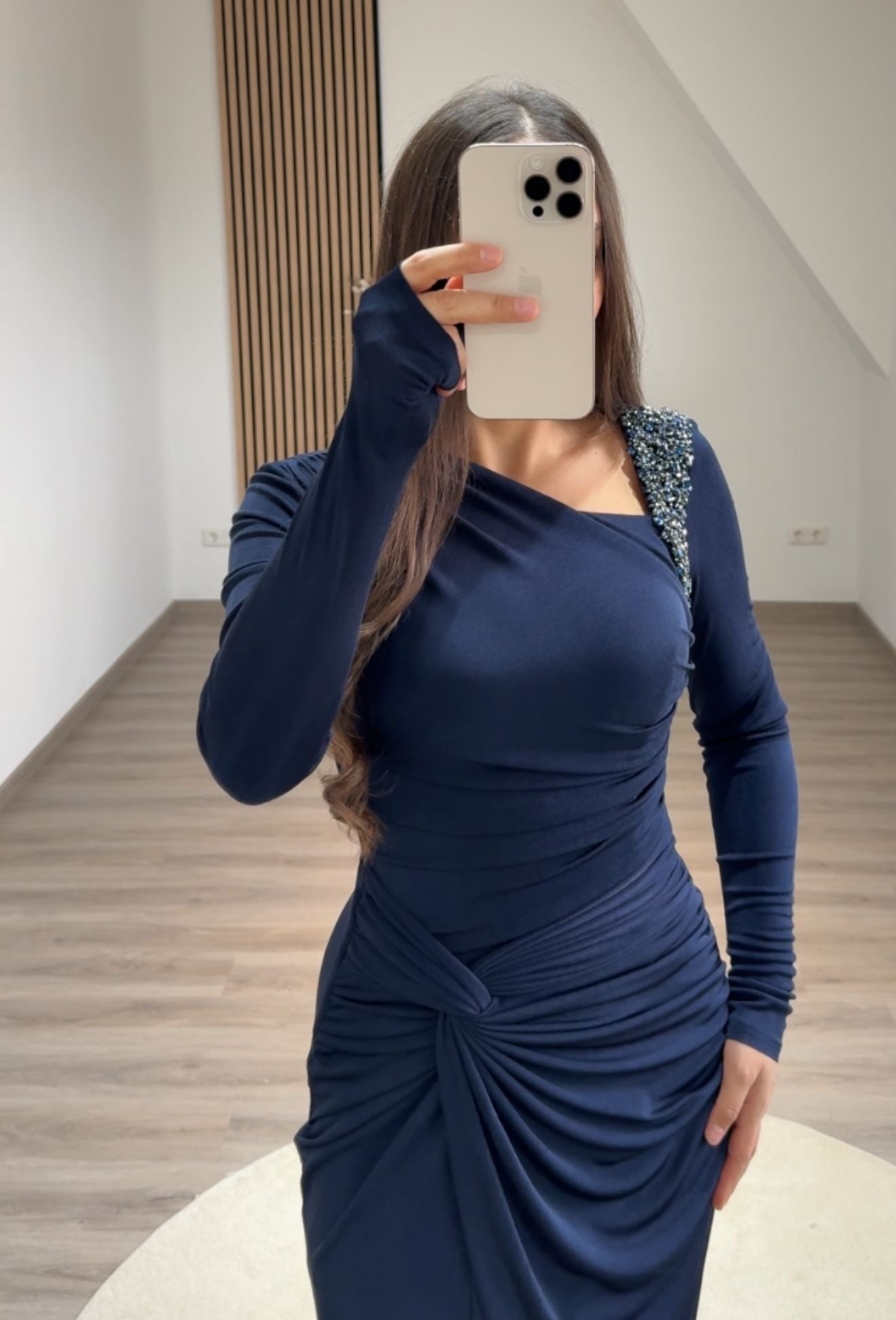 Charming A-Line Long Sleeves Scoop Lace Prom Dress