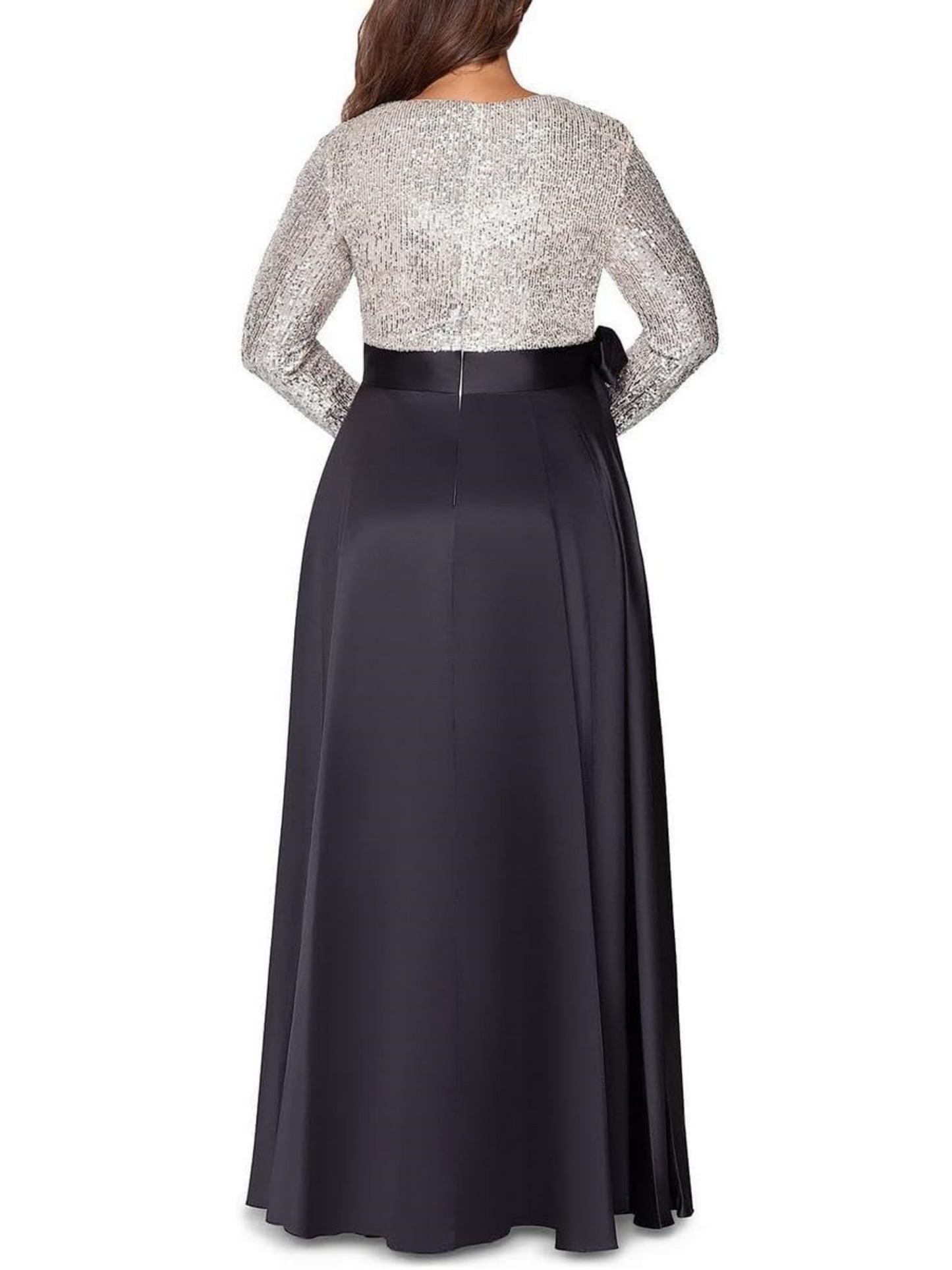 A-Line V-Neck Long Sleeves Floor-Length Mother of the Bride Dress