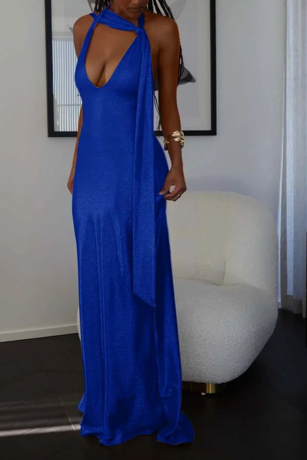 Pearl Pink Halter V-neck Sheath Shining Prom Dress ZT0665