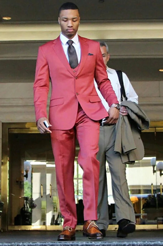 Stylish Custom Wedding Suits Outfits Notched Lapel  With Three Pieces