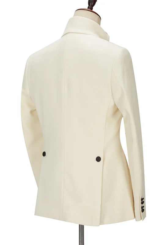 Handsome White Men's Wearhouse Wedding Suits Outfits With One Button New