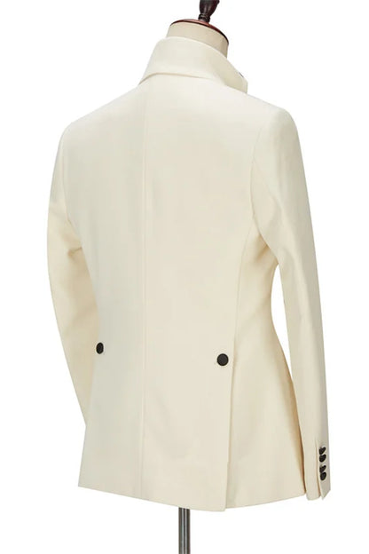 Handsome White Men's Wearhouse Wedding Suits Outfits With One Button New