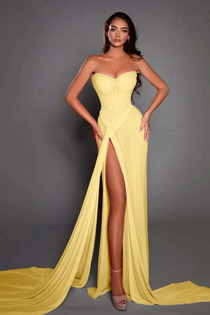 Gorgeous Pink Sweetheart Split Summer Prom Dress