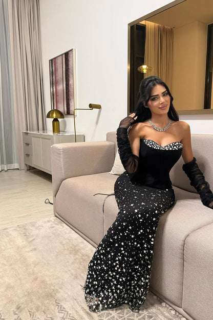 Black Sweetheart Mermaid Evening Dress