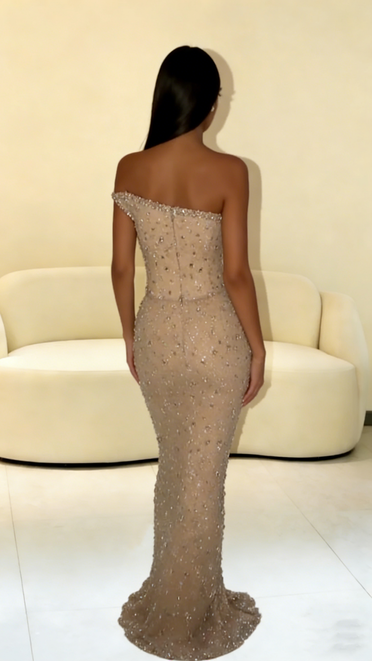 Mermaid Strapless Sequins Semi Formal Grad Long Prom Dress