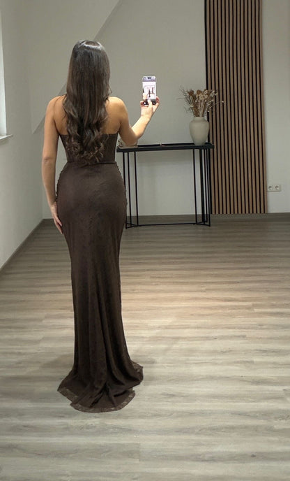 Cap Sleeves Sweetheart Beads Evening Dress