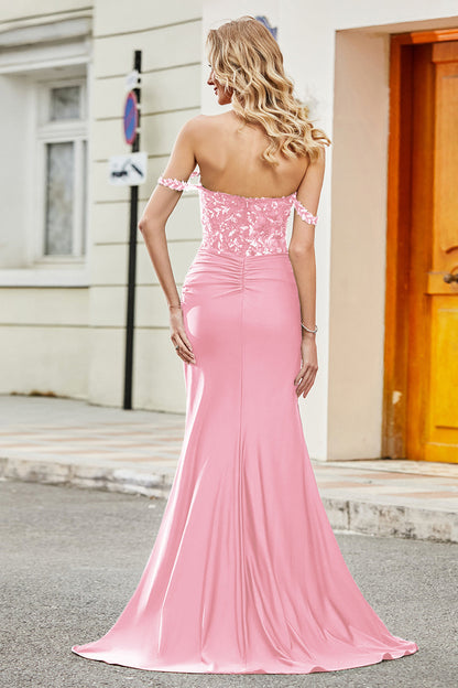 Off Shoulder Mermaid Prom Dress Ruched Long Evening Dress