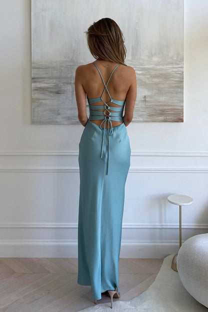 Charming Sheath Spaghetti Straps Pink Long Prom Dress