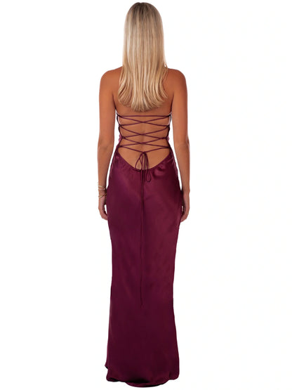 Chic Sheath Spaghetti Straps Purple Long Prom Dress with Sequins