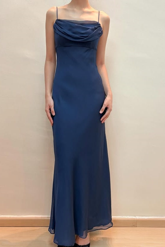 Classic Chiffon Spaghetti Straps Long Party Prom Dress