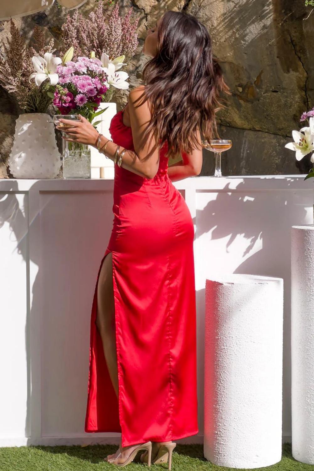 Classic Sheath Spaghetti Straps Candy Pink Long Prom Dress