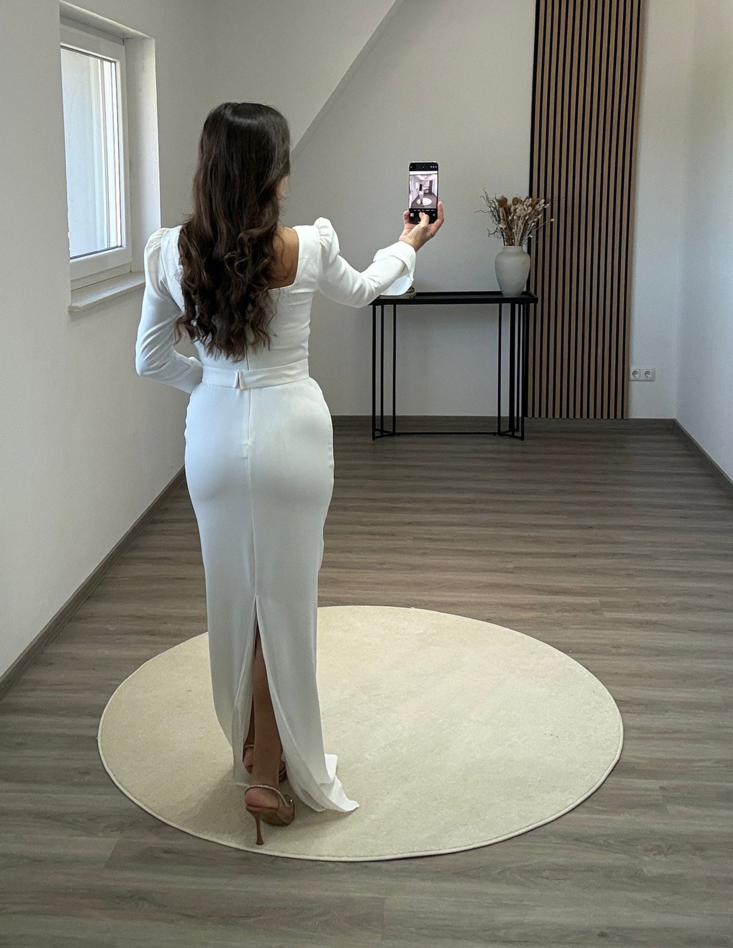 Elegant Long Sleeves Scoop Backless Evening Dress