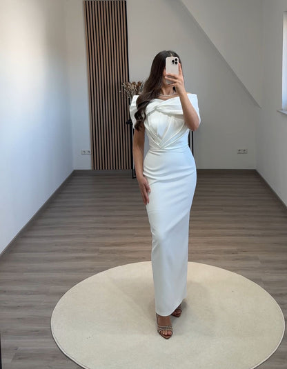 Sheah Spaghetti Straps Square Ruched Evening Dress