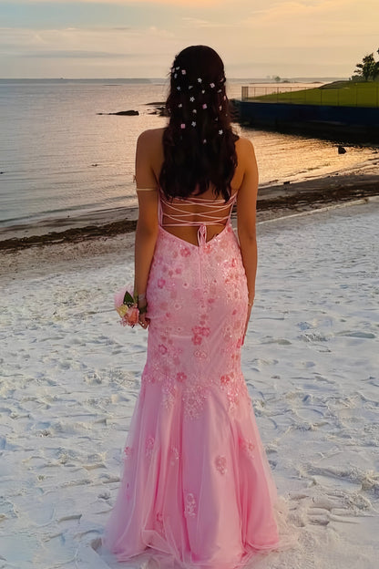 Sweetheart Off-Shoulder Beaded Sequined Flower Applique Mermaid Prom Dress
