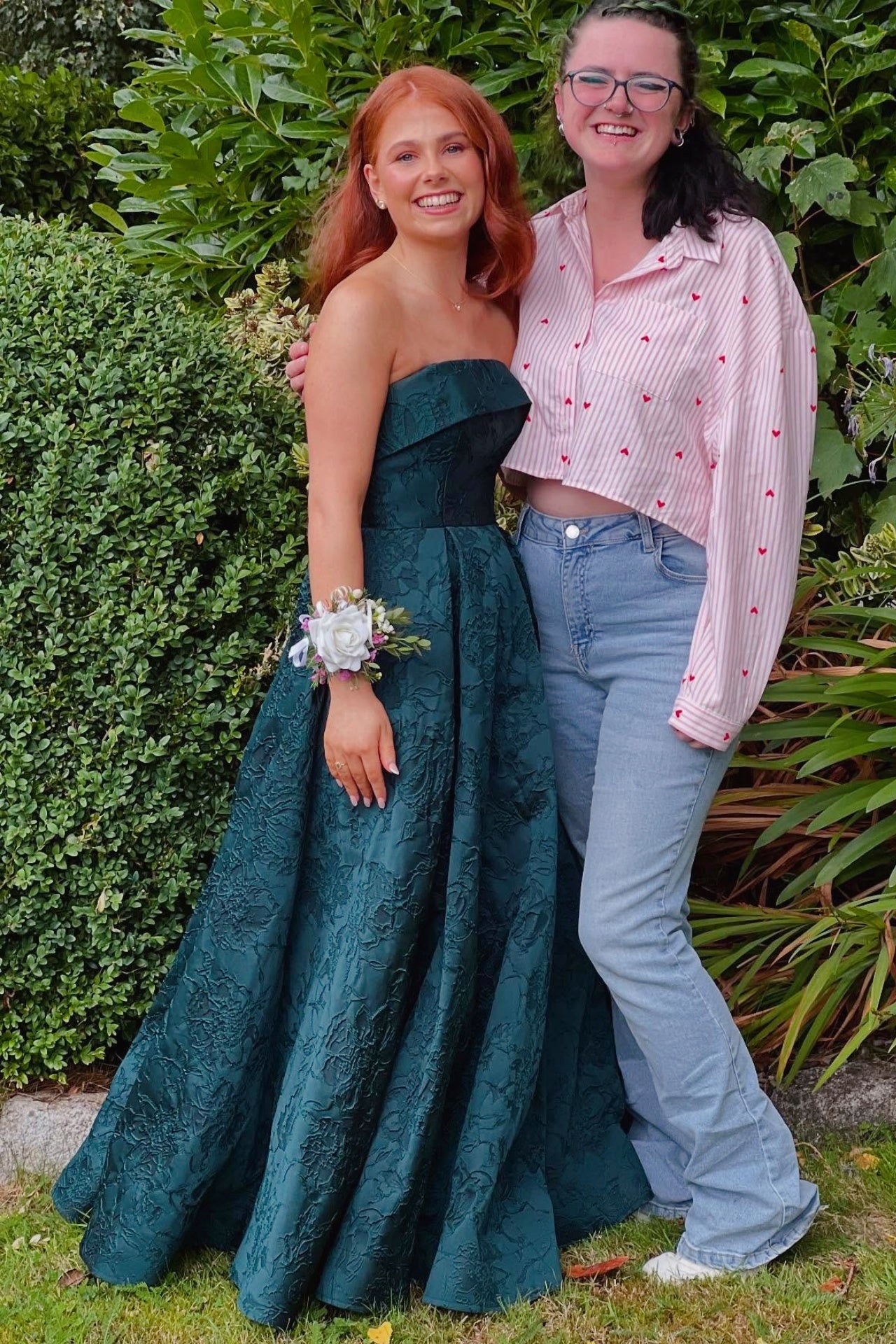 Burgundy Strapless Jacquard A-Line Dress